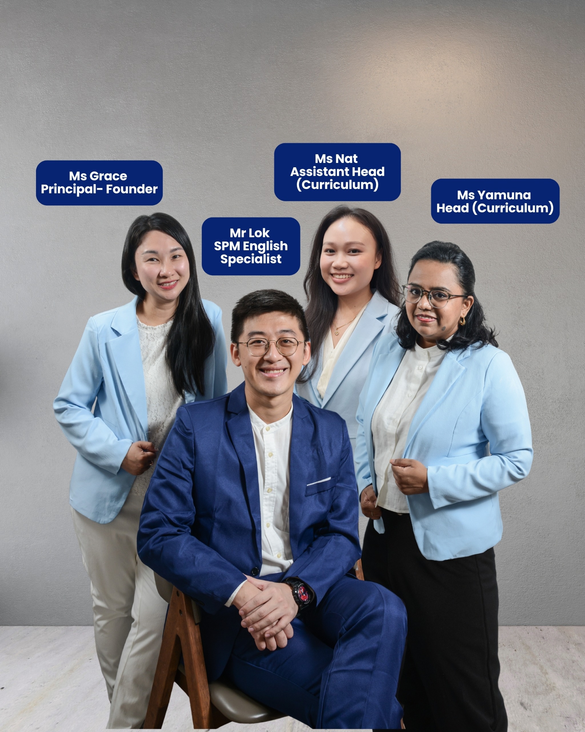LJEC SPM team — Ms Grace, Mr Lok, Ms Nat, and Ms Yamuna